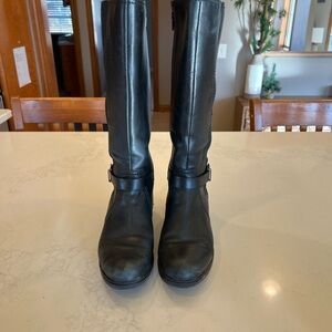 Women's Black Clarks Riding Boots